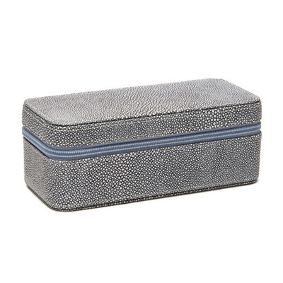 Brouk & Co. &quot;Aiden&quot; Gray Shagreen Faux Leather Travel Watch Case