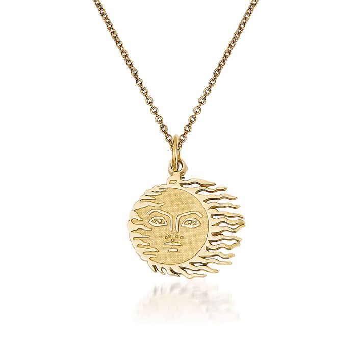 14kt Yellow Gold Sun Pendant Necklace