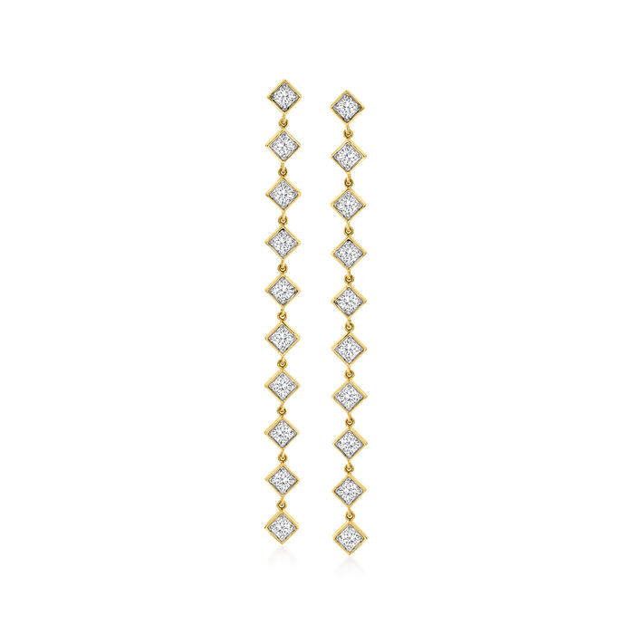 2.00 ct. t.w. Diamond Linear Drop Earrings in 14kt Yellow Gold