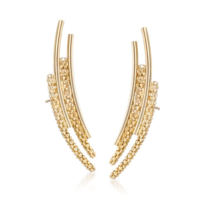 14kt Yellow Gold Curved Ear Crawlers