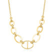 Italian 14kt Yellow Gold Graduated Multi-Link Necklace