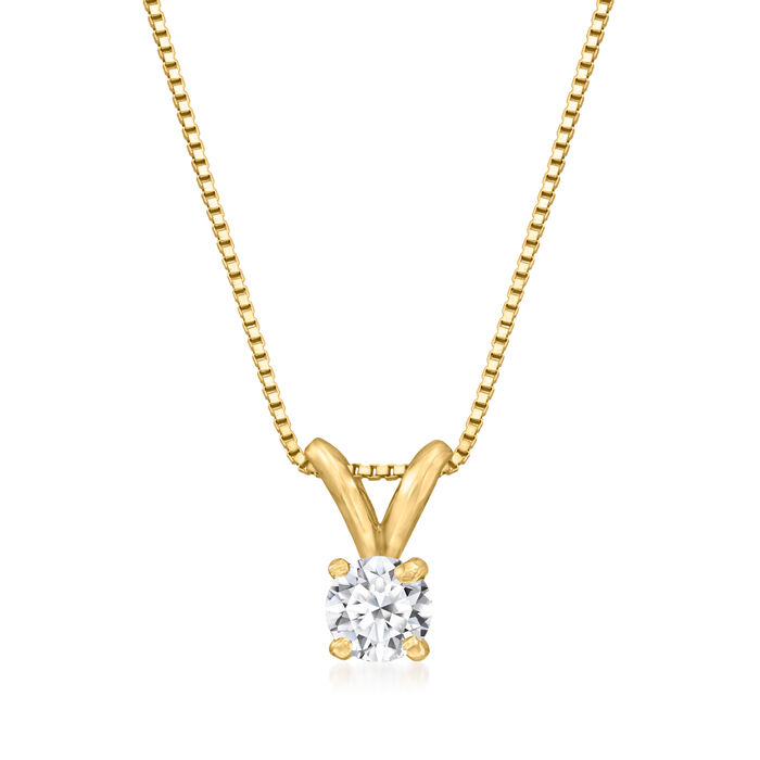 .25 Carat Lab-Grown Diamond Solitaire Necklace in 10kt Yellow Gold