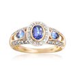 .60 ct. t.w. Tanzanite and .14 ct. t.w. Diamond Ring in 14kt Yellow Gold