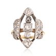 C. 1920 Vintage 1.10 ct. t.w. Diamond Ring in 14kt Two-Tone Gold