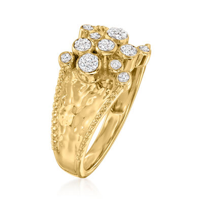 .10 ct. t.w. Diamond Bubble Ring in 18kt Gold Over Sterling