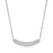 .50 ct. t.w. Baguette and Round Diamond Curved Bar Necklace in Sterling Silver