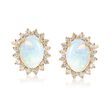 Opal and .40 ct. t.w. Diamond Earrings in 14kt Yellow Gold