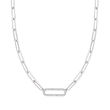 .40 ct. t.w. CZ Paper Clip Link Necklace in Sterling Silver