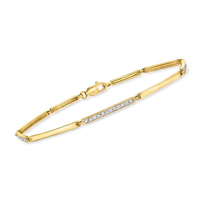 .25 ct. t.w. Diamond Bar Bracelet in 14kt Yellow Gold