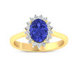 1.60 Carat Tanzanite and .22 ct. t.w. Diamond Ring in 14kt Yellow Gold