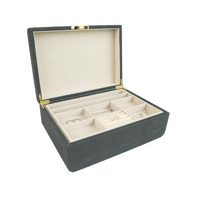 Mele & Co. &quot;Rebecca&quot; Dove Gray Faux Leather Jewelry Box