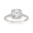 Gabriel Designs .45 ct. t.w. Diamond Square Halo Engagement Ring Setting in 14kt White Gold