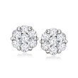 1.00 ct. t.w. Diamond Cluster Earrings in 14kt White Gold