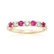 .50 ct. t.w. Ruby and .20 ct. t.w. Diamond Ring in 14kt Yellow Gold