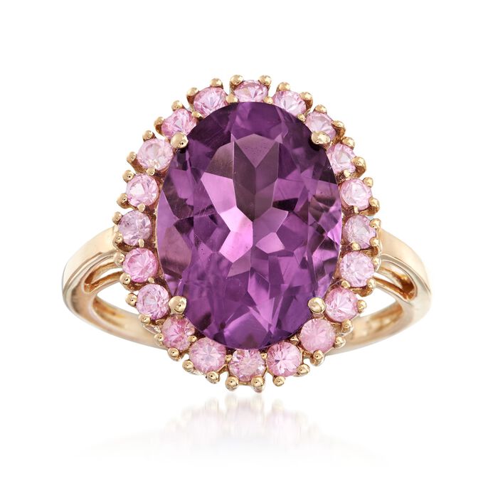 4.90 Carat Amethyst and 1.20 ct. t.w. Pink Sapphire Ring