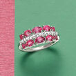 1.30 ct. t.w. Pink Topaz and .20 ct. t.w. White Zircon Ring in Sterling Silver