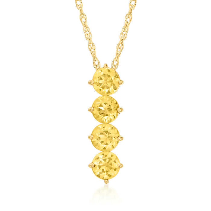 .50 ct. t.w. Citrine Four-Stone Linear Pendant Necklace in 10kt Yellow Gold