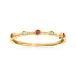 Ruby- and Diamond-Accented Ring in 14kt Yellow Gold