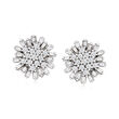 .75 ct. t.w. Diamond Cluster Earrings in Sterling Silver