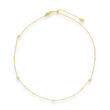 .96 ct. t.w. CZ Four-Station Choker Necklace in 14kt Yellow Gold