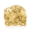 18kt Gold Over Sterling Dragonfly Filigree Ring