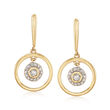 .20 ct. t.w. Diamond Circle Drop Earrings in 14kt Yellow Gold