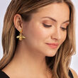Italian Andiamo 14kt Yellow Gold Bee Drop Earrings