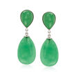 Jade Pear-Shaped Drop Earrings in Sterling Silver