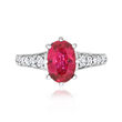 1.50 Carat Pink Tourmaline Ring with .32 ct. t.w. Diamonds in 14kt White Gold