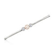 C. 1990 Vintage 4.8mm Cultured Pearl and .20 ct. t.w. Diamond Bar Pin in 18kt White Gold