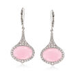 Pink Opal and 1.10 ct. t.w. White Topaz Drop Earrings in Sterling Silver