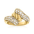 C. 1980 Vintage Hammerman Brothers 1.50 ct. t.w. Diamond Bypass Ring in 18kt Yellow Gold