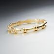 Italian 18kt Yellow Gold Over Sterling Silver Bamboo-Style Bangle Bracelet