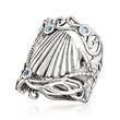 .85 ct. t.w. Blue Topaz Sea Life Ring in Sterling Silver