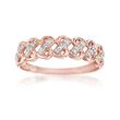 14kt Rose Gold Woven-Look Ring with Diamond Accents