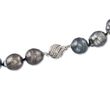 C. 2000 Vintage 11-18.5mm Black Cultured Baroque Pearl Necklace With 14kt White Gold and Diamond Accents
