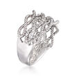 Gabriel Designs .39 ct. t.w. Diamond Woven Three-Row Ring in 14kt White Gold