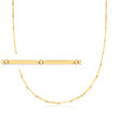 Italian 14kt Yellow Gold Mirror-Bar Necklace