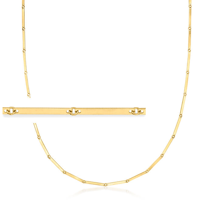 Italian 14kt Yellow Gold Mirror-Bar Necklace