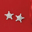 1.00 ct. t.w. Diamond Star Earrings in 14kt White Gold