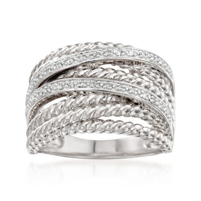.25 ct. t.w. Diamond Highway Ring in Sterling Silver | Ross-Simons
