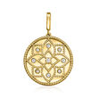 Gabriel Designs .23 ct. t.w. Diamond Floral Pendant in 14kt Yellow Gold