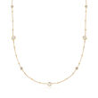 Italian 2.00 ct. t.w. CZ and 14kt Yellow Gold Bead Station Necklace