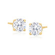 6.00 ct. t.w. CZ Jewelry Set: Three Pairs of Stud Earrings in 14kt Yellow Gold