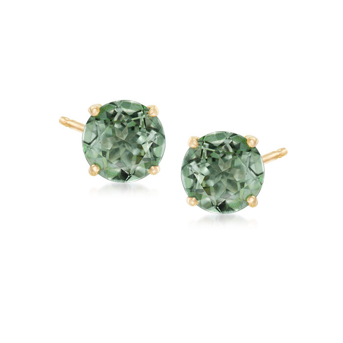 3.00 ct. t.w. &quot;Emerald&quot; Envy Topaz Post Earrings in 14kt Yellow Gold