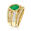 1.50 Carat Emerald Ring with 1.17 ct. t.w. Diamonds in 14kt Yellow Gold