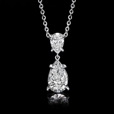 2.00 ct. t.w. Pear-Shaped Lab-Grown Diamond Pendant Necklace in 14kt White Gold