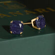 3.00 T. t.w. Sapphire Martini Stud Earrings in 10kt Yellow Gold