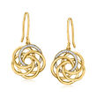 .10 ct. t.w. Diamond Interlocking-Circle Drop Earrings in 18kt Gold Over Sterling