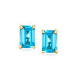 1.00 ct. t.w. Swiss Blue Topaz Stud Earrings in 14kt Yellow Gold